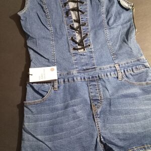 Denim Lace-Up Women's Shorts By Vog